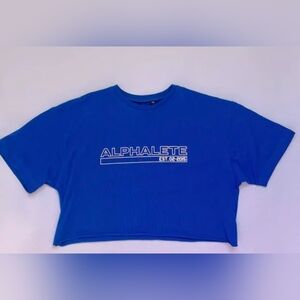 Woman's Alphalete Crop Top Bright Blue Size Small